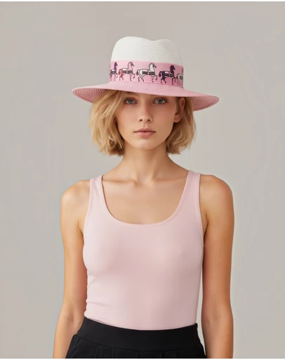 Mossée - Romilly Equestrian Print Fedora Hat