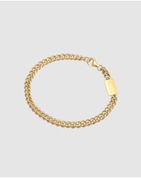 Kuzzoi - ICONIC EXCLUSIVE - Bracelet Men Armour Solid Basic in 925 Sterling Silver Gold Plated