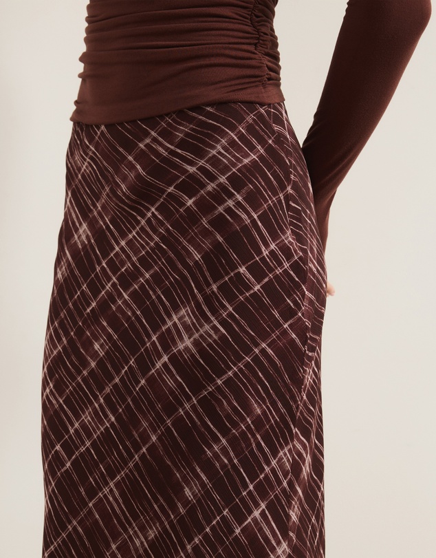 Atmos&Here - Quinn Check Print Maxi Skirt