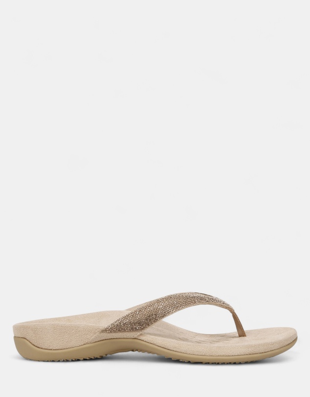 Vionic - Dillon Shine Toe Post Sandal - Champagne