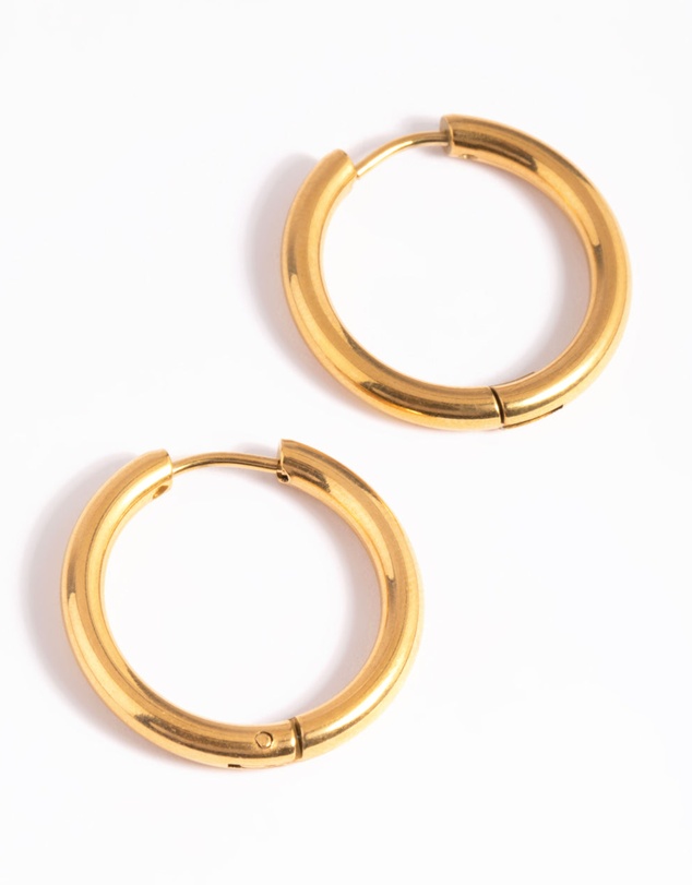 Lovisa - Waterproof Gold Plated Stainless Steel Classic Huggie Hoop Earrings