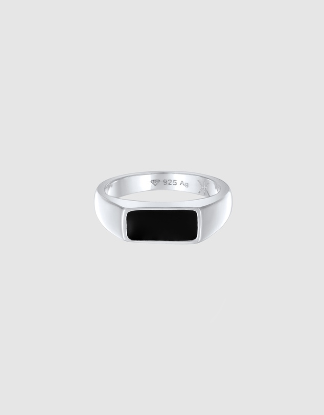 Kuzzoi - ICONIC EXCLUSIVE - Enamel Signet Ring in 925 Sterling Silver