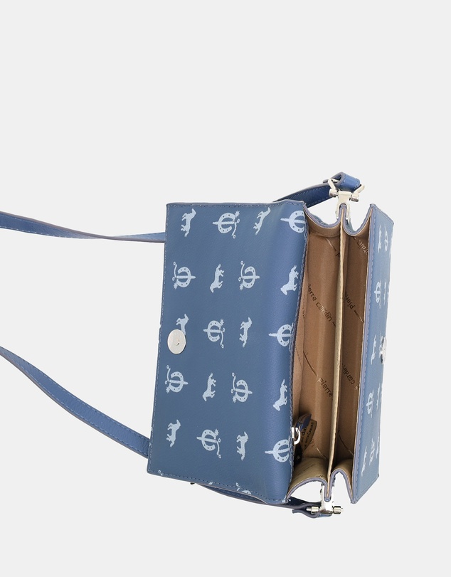 Pierre Cardin - Pierre Cardin Canvas Print/Leather Trim Flap Cross-Body Bag