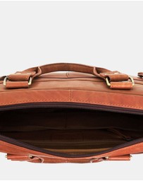 Pierre Cardin - Pierre Cardin Multi-Compartment Leather Computer Bag