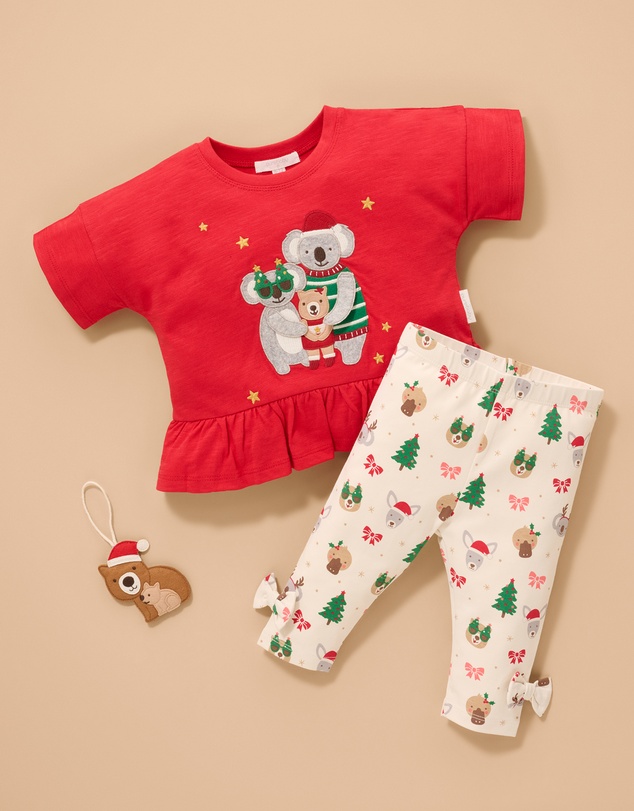 Purebaby - Cropped Festive Leggings-Kids-Babies