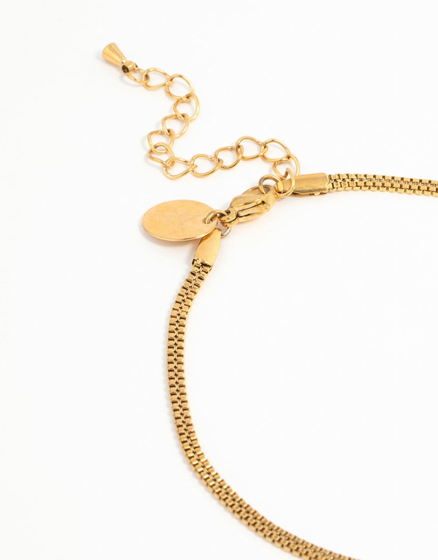 Lovisa - Waterproof Gold Plated Stainless Steel Mixed Snake Chain Anklets 2-Pack