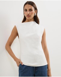 Atmos&Here - Amaris High Neckline Ponte Structured Top