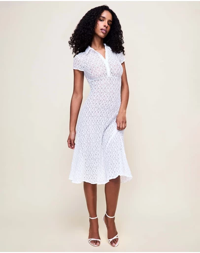 Guizio - Button Front Lace Dress