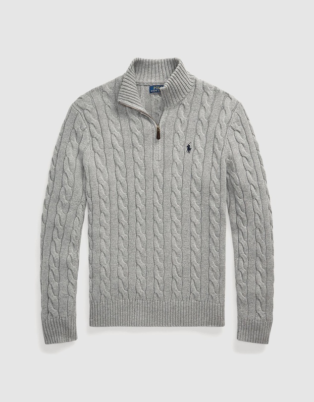 Polo Ralph Lauren - Cable-Knit Cotton Quarter-Zip Sweater