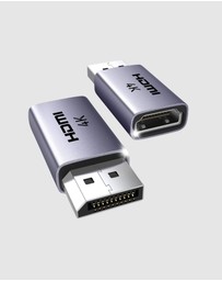 Ugreen - UGREEN DisplayPort to HDMI 4K Adapter 2 Pack Aluminium Housing Plug and Play Black