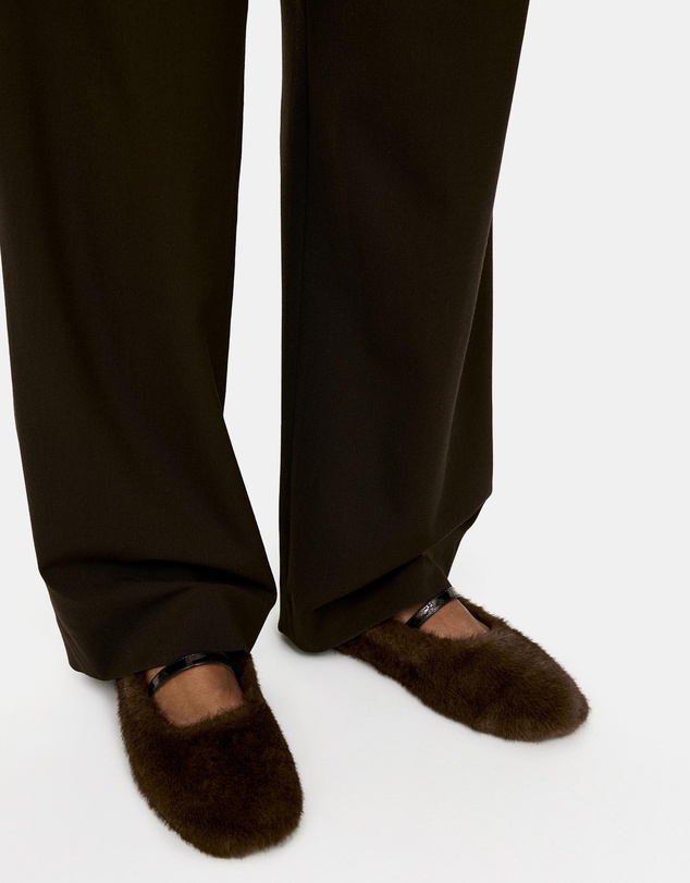 ARKET - Faux-Fur Mary Jane Flats