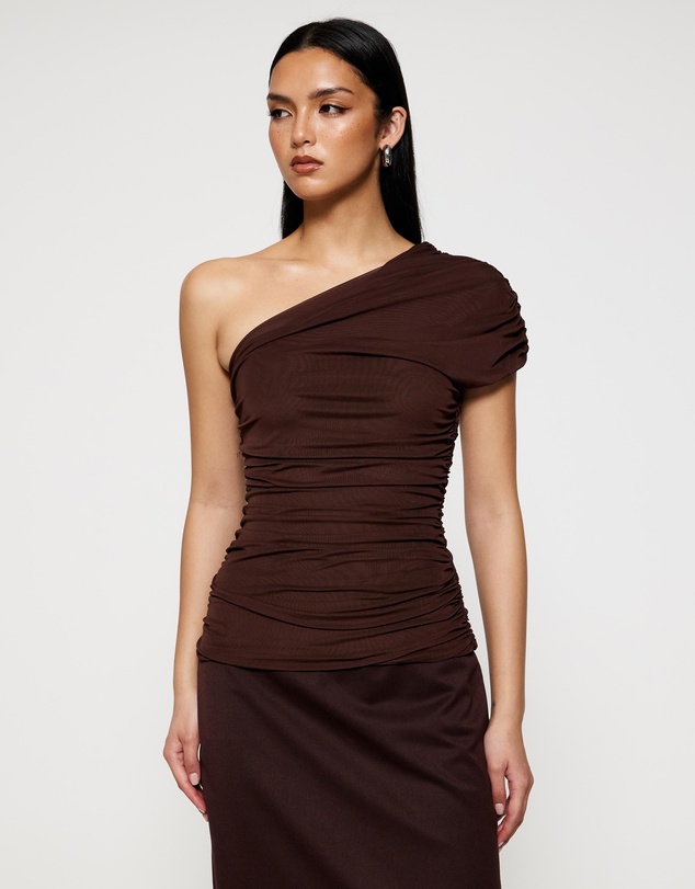 Lover - Ava One Shoulder Mesh Top