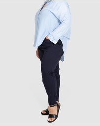Love Your Wardrobe - Jada Wide Elastic Waist Stretch Bengaline Pants