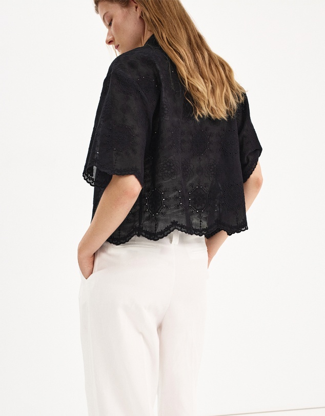 M.N.G - Embroidered Crop Top
