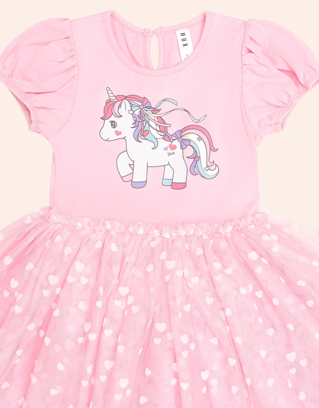 Huxbaby - Magical Unicorn Puff Sleeve Tulle Dress - Babies-Teens