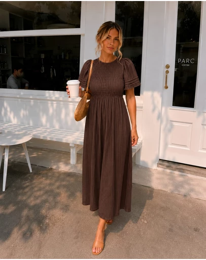 Esther & Co - Iolana Dress - Chocolate