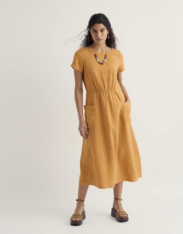 Seasalt - Haneth Waisted Linen Midi Dress