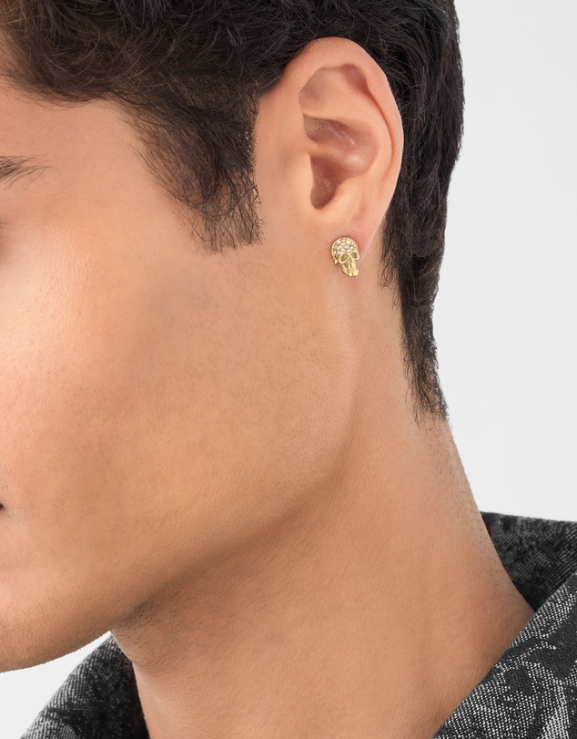 Philipp Plein - Philip Plein ENIGMA Ip Yellow Gold White Crystals Earrings