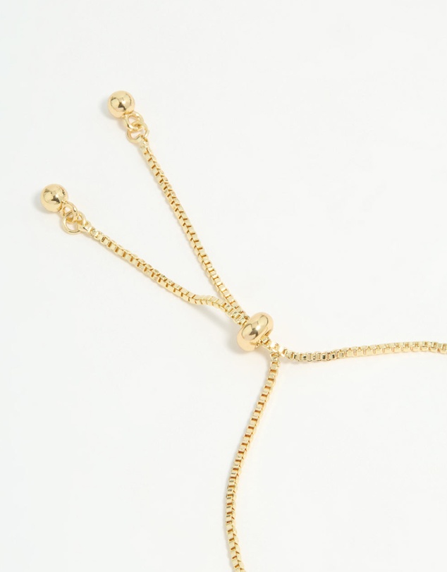 Lovisa - Gold Plated Single Triangle Bow Weave Toggle Bracelet