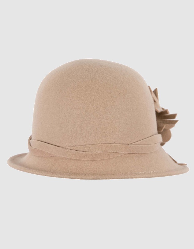 Max Alexander - Winter Felt Beige Cloche Hat