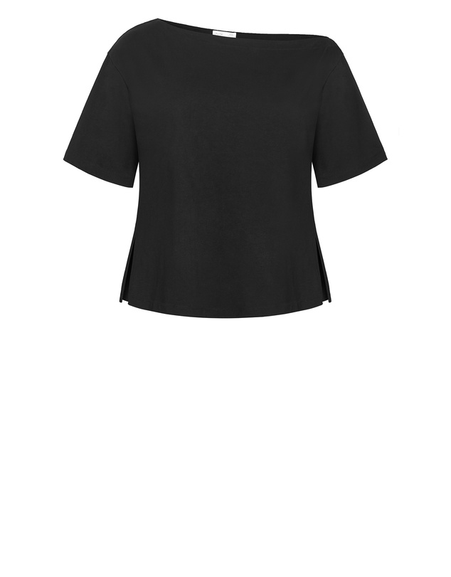 City Chic - Plus size Asymmetrical Cotton Tee - black