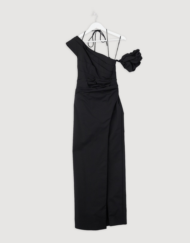 Revibe - Repaired Shona Joy Lani Asymmetrical Draped Maxi Dress - AU 8