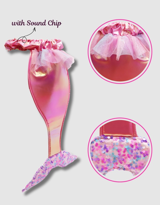 Pink Poppy - Sequin Mermaid Tail Accessories Bundle