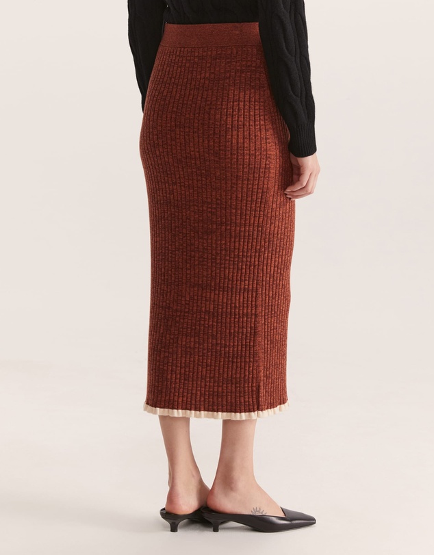 SABA - Leo Wool Rib Knit Skirt