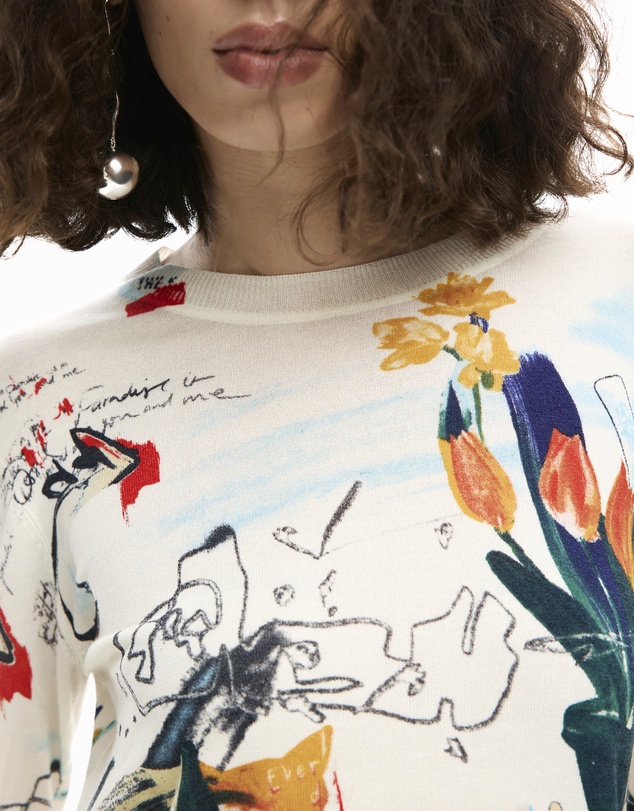 Desigual - Lightweight sweater with plants