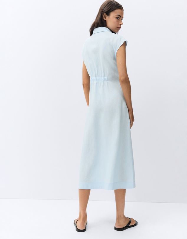 UNISON - Collared Linen Midi Dress