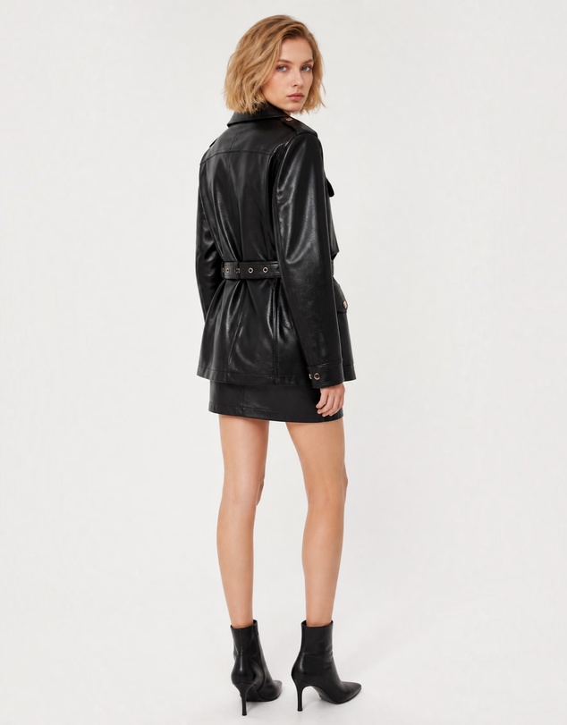 Mossée - Bella Button Front Leather Jacket