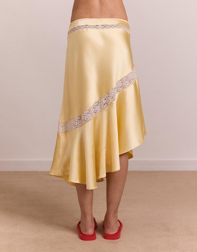 Damson Madder - Delphia Satin Midi Skirt