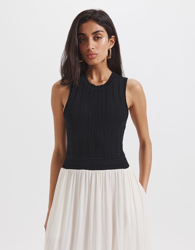 SABA - Lillian Mixed Media Midi Dress
