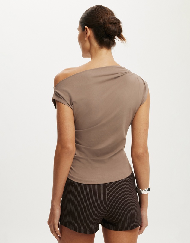 Cotton On - Georgie Off Shoulder Belt SS Top
