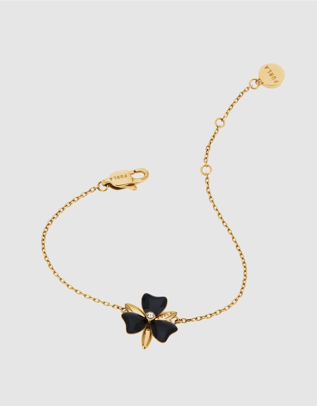Furla - Flora Gold-Tone & Black Enamel Bracelet