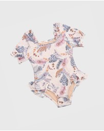 Aqua Blu Kids - Plumeria Short Sleeve One Piece - Kids