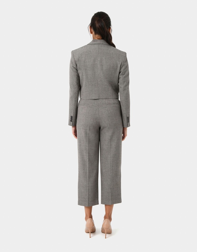 Forcast - Kai Checked Crop Blazer