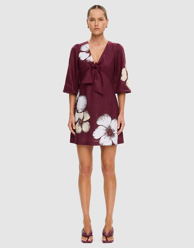 KIVARI - Brodie Tie Front Mini Dress
