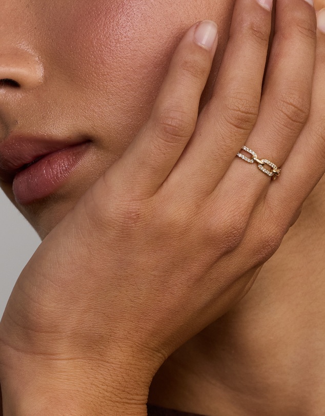 Michael Hill - 0.20 Carat TW Diamond Paperclip Ring in 10kt Yellow Gold