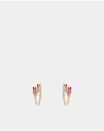 MIMCO - Emerge Chain 925 Sterling Silver Stud Earrings