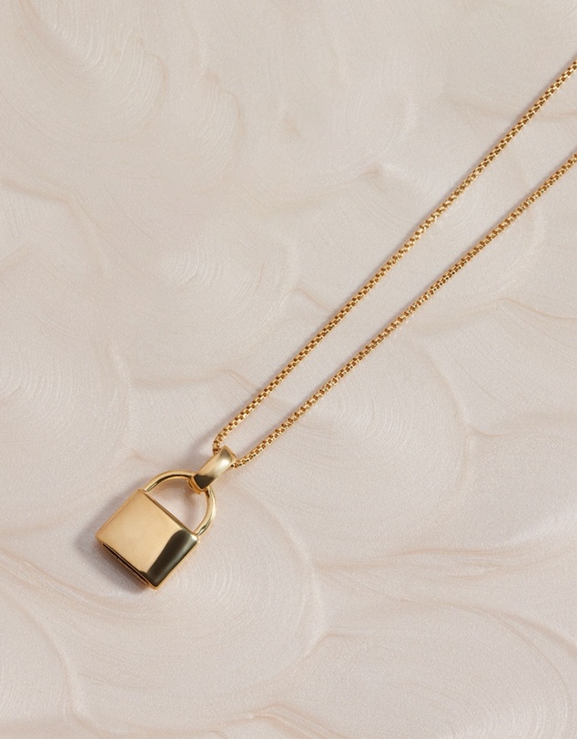 Najo - Love Lock Yellow Gold Pendant (45cm + 5cm ext)