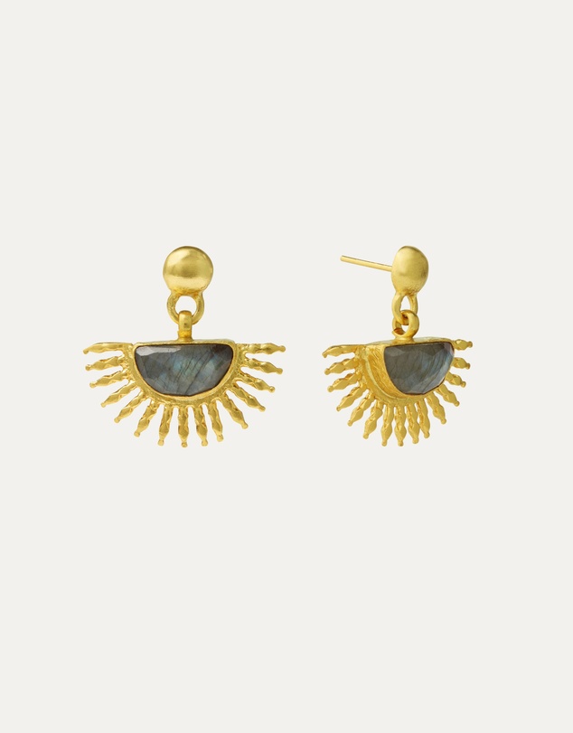 Ottoman Hands - Sunrise Labradorite Drop Stud Earrings