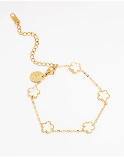 Lovisa - Waterproof Gold Plated Stainless Steel Flower Station Bracelet