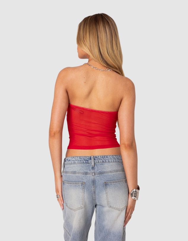 EDIKTED - Celestia Sheer Mesh Tube Top