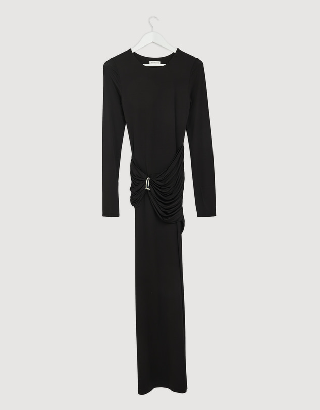 Revibe - Repaired Shona Joy Miro LS Gathered Maxi Dress - AU 6