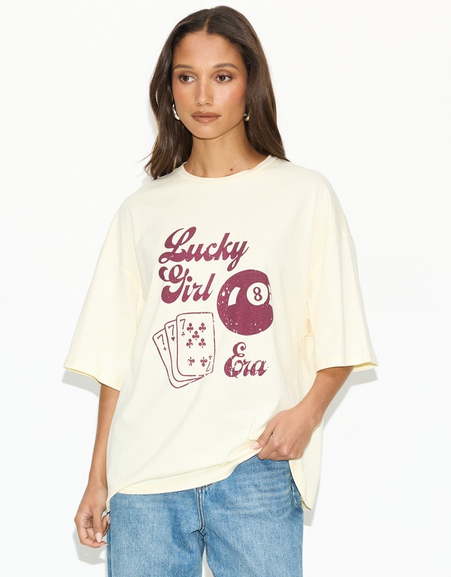 Dazie - Lucky Girl Era Oversized Graphic Tee