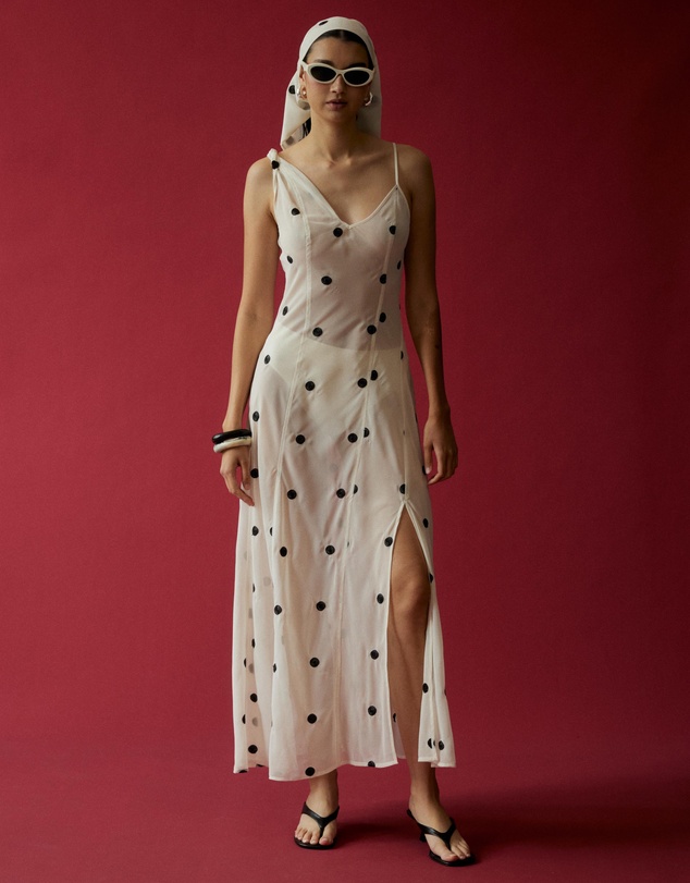 Lover - May Asymmetric Polka Dot Dress