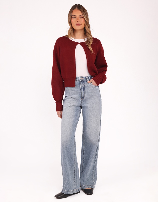 Petal & Pup - Ripley Knit Cardigan - Berry