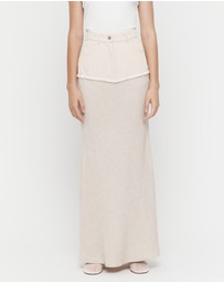 FRIEND of AUDREY - Cotton Linen Contrast Long Skirt