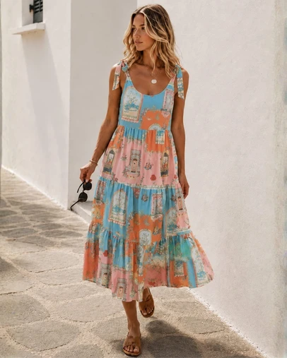 Esther & Co - Vernicia Dress - Multi Print